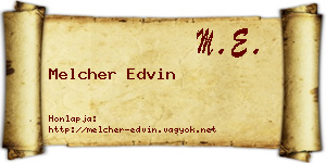 Melcher Edvin névjegykártya